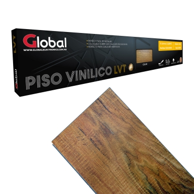 Piso Vinilico Lvt Con Encastre Click En Listónes De 1220x180 Espesor 4mm Capa 0.5mm Color 189-01 Smoked Oak Con Textura Madera Real - Global Flooring (venta Caj