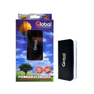 Cargador De Bateria Portátil Usb 2200 Mah Color Negro - Global Electronics (caja X 100)