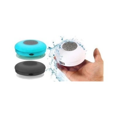 Parlante Bluetooth A Prueba De Agua (no Sumergible) Redondo Con Sopapa 3w - Batería 200ma Color Negro - Global Electronics (caja X 100)