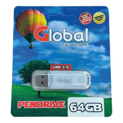 Pendrive Usb 64 Gb 2.0 Color Blanco Con Capuchn - Global Electronics (caja X 1000)