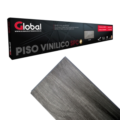 Piso Vinilico Spc Con Encastre Click En Listónes De 1220x180 Espesor 4mm Capa 0.5mm Color 6099-9 Uptown Grey Con Textura Madera Real - Global Flooring (venta Ca