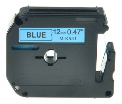 Cinta Rotuladora Compatible Brother Mk-531 Negro Sobre Azul De 12 Mm X 8 Mts. - Global Electronics (caja X 1)