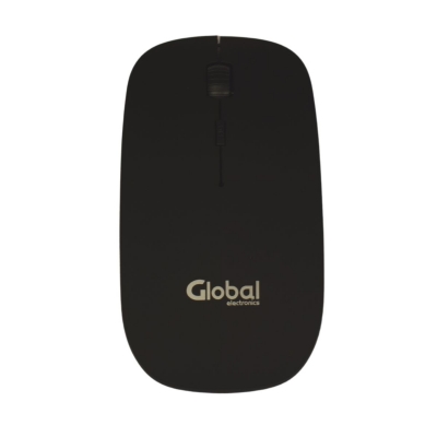 Mouse Optico Con Rueda Scroll Slim Inalmbrico 4d 1600dpi Color Negro Rubber Finish En Caja- Global Electronics (caja X 200)