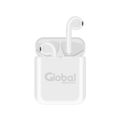 Auricular A-pod Bluetooth Inalámbrico I12s Touch Con Protección Batería Y Nivel Bajo De Batería 2:30hs Tiempo De Uso Color Blanco - Global Electronics (caja X 1