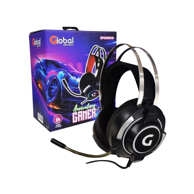 Auricular Gamer Con Microfono Y Luces Stereo Con Cable Jack 3.5 / Usb Y Adaptador 2 A 1 Incluido Color Negro - Global Electronics (caja X 20) - Of.
