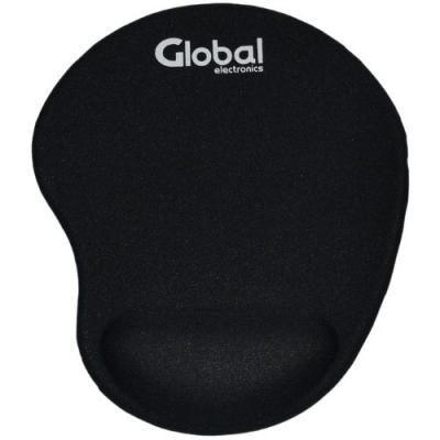 Mouse Pad Con Soporte De Mano En Gel De Silicona Color Negro (20.5 X 23.5cm)- Global Electronics (caja X 80)