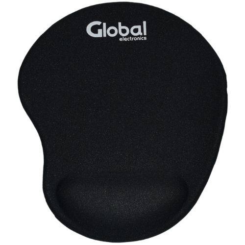 Mouse Pad Con Soporte De Mano En Gel De Silicona Color Negro (20.5 X 23.5cm)- Global Electronics (caja X 80) - Of.