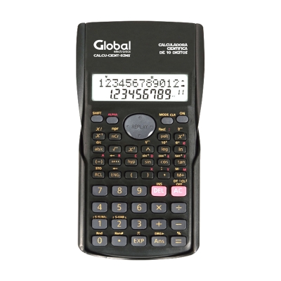 Calculadora Científica De 10 Dígitos 240 Funciones Y Display De 2 Líneas - Plástica 82ms-5 Negra Tamaño 158x84x23mm (no Incluye 1 Pila Aa) - Global Electronics