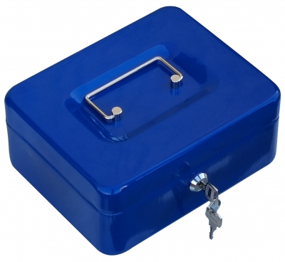 Cofre Portavalores Con Bandeja Y 2 Llaves 20x15x9cm Nº1 Azul - Global Electronics (caja X 20)