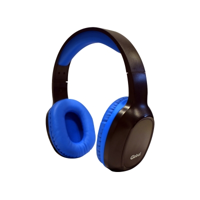 Auricular Bluetooth Inalambrico Stereo Color Negro/azul - Global Electronics (caja X 20)  - Of.