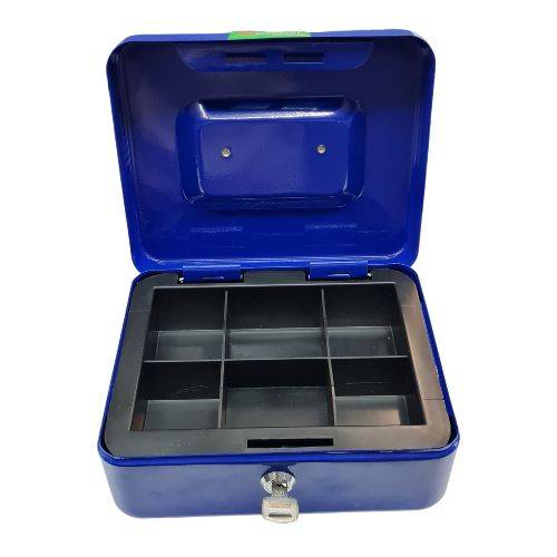 Cofre Portavalores Con Bandeja Y 2 Llaves 20x15x9cm N1 Azul - Global Electronics (caja X 20)