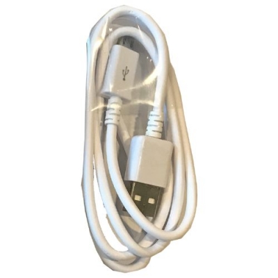 Cable Usb Para Carga Y Datos Tipo Micro Usb V8 De 1 Mt De Largo Color Blanco En Bolsa - Global Electronics (caja X 250)
