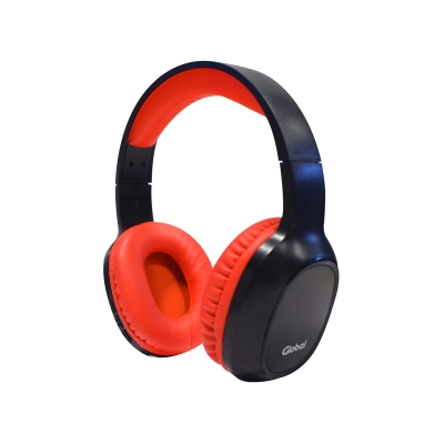 Auricular Bluetooth Inalambrico Stereo Color Negro/rojo - Global Electronics (caja X 20)