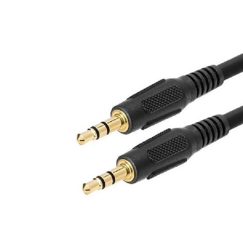 Cable De Audio Estereo Plug Fino Jack 3.5mm A Plug Fino Jack 3.5mm De 2 Mts De Largo Color Blanco En Bolsa - Global Electronics (caja X 500)