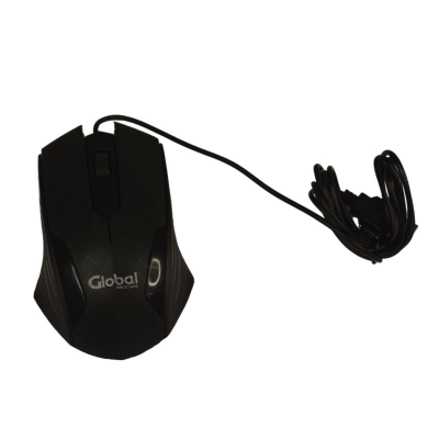 Mouse Optico Con Rueda Scroll Con Cable Usb Color Negro En Blister - Global Electronics (caja X 100)