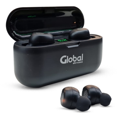Auricular Bluetooth Inalámbrico Tws06 - Protección Batería Y Nivel Bajo De Batería 2:30hs - Tiempo De Uso - Color Negro - Global Electronics (caja X 100)