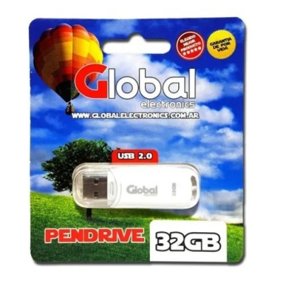 Pendrive Usb 32 Gb 2.0 Color Blanco Con Capuchn - Global Electronics (caja X 1000)