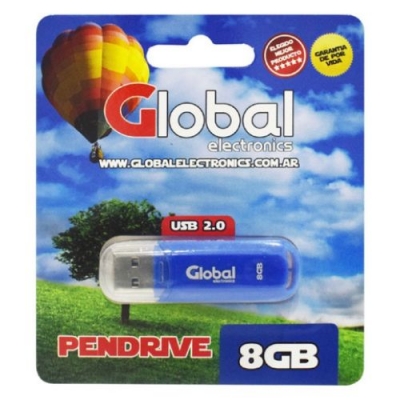 Pendrive Usb 8 Gb 2.0 Color Azul Con Capuchn - Global Electronics (caja X 1000)