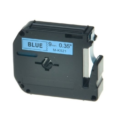 Cinta Rotuladora Compatible Brother Mk-521 Negro Sobre Azul De 9 Mm X 8 Mts. - Global Electronics (caja X 1)