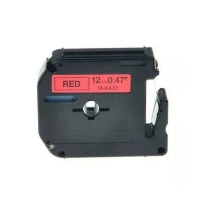 Cinta Rotuladora Compatible Brother Mk-431 Negro Sobre Rojo De 12 Mm X 8 Mts. - Global Electronics (caja X 1)