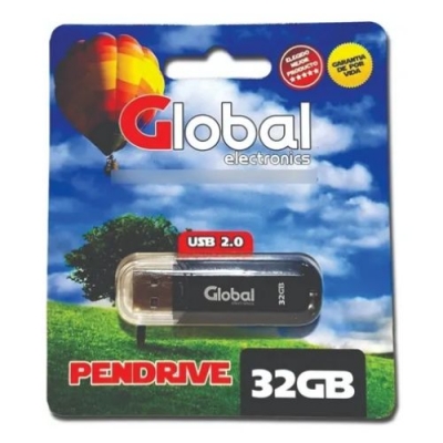 Pendrive Usb 32 Gb 2.0 Color Negro Con Capuchn - Global Electronics (caja X 1000)