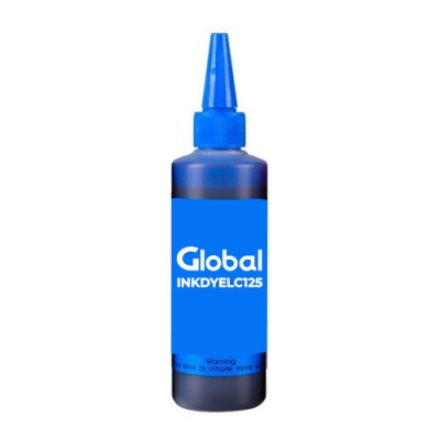 Tinta Premium Universal Light Cyan Dye En Botella Con Tapa Y Pico Dosificador De 125 Cm3 - Global Electronics - Of.