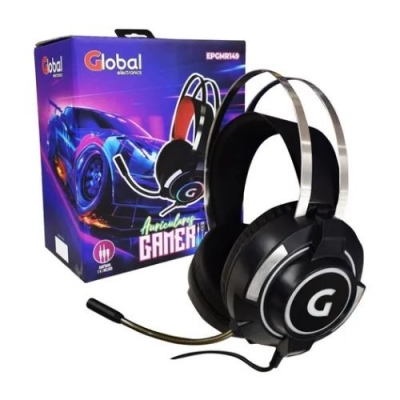 Auricular Gamer Con Microfono Y Luces Stereo Con Cable Jack 3.5 / Usb Y Adaptador 2 A 1 Incluido Color Negro - Global Electronics (caja X 30)