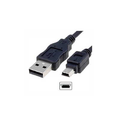 Cable Usb Para Camaras O Carga Y Datos Tipo Xt Mini-b Usb De 2 Mts De Largo Color Negro En Bolsa - Global Electronics (caja X 300)